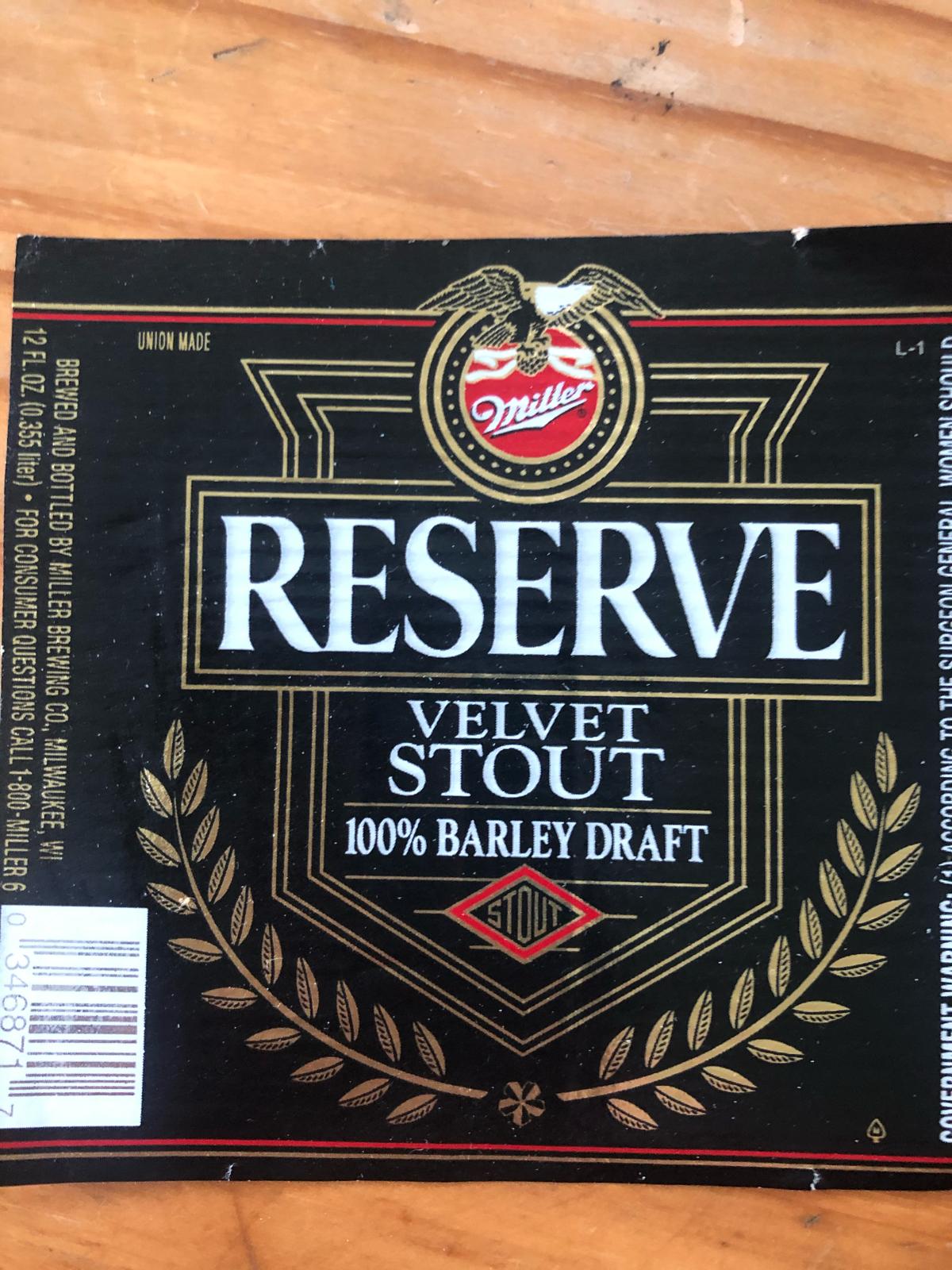 Miller Reserve Velvet Stout