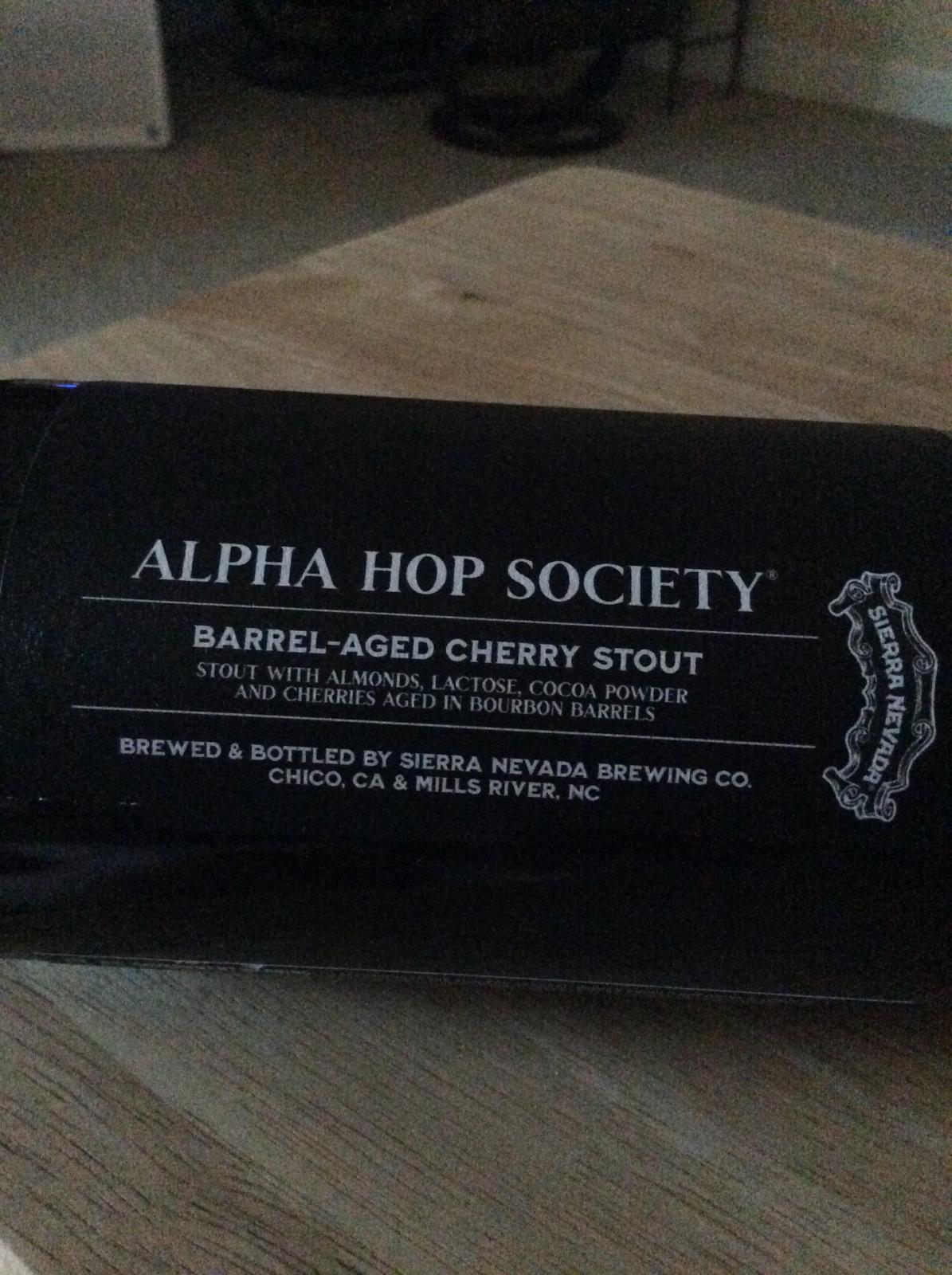 Alpha Hop Society: Cherry Stout (Barrel Aged)